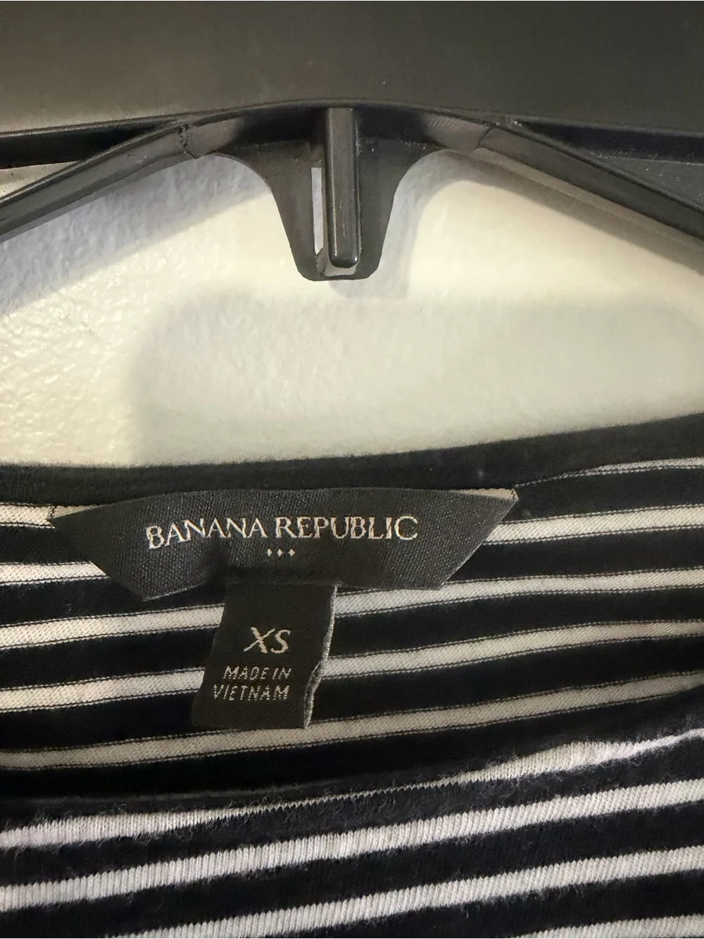 Banana Republic Black & White Striped Puff-Sleeve Top size XS